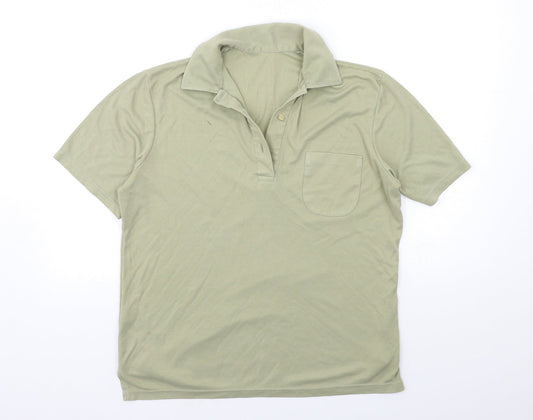 Womens UK Size 10 Matalan Green Basic Polo