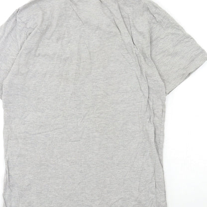 Brand and care label for Avengers men’s grey t-shirt, size S