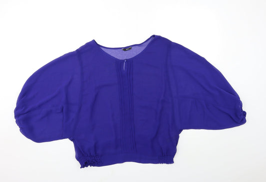 Womens UK Size 14 M&Co Blue Basic Blouse