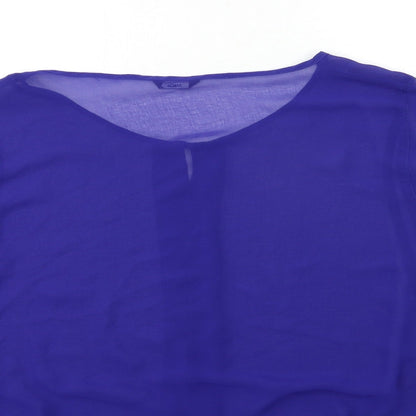 Womens UK Size 14 M&Co Blue Basic Blouse