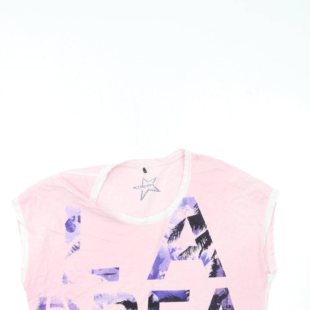 Womens UK Size 14 Olsen Pink Basic T-Shirt
