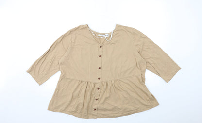 Womens UK Size XL BPC Brown Basic T-Shirt