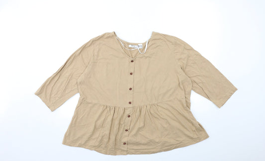 Womens UK Size XL BPC Brown Basic T-Shirt