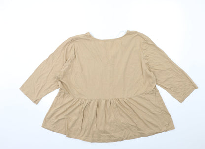 Womens UK Size XL BPC Brown Basic T-Shirt