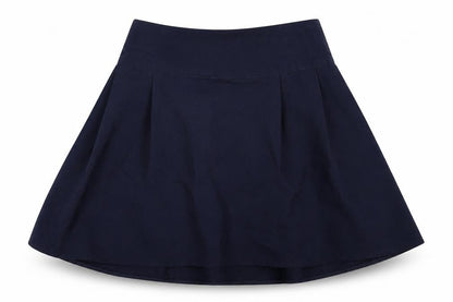 Front view of F&F girls’ blue pleated skirt, size 6-7, years - school