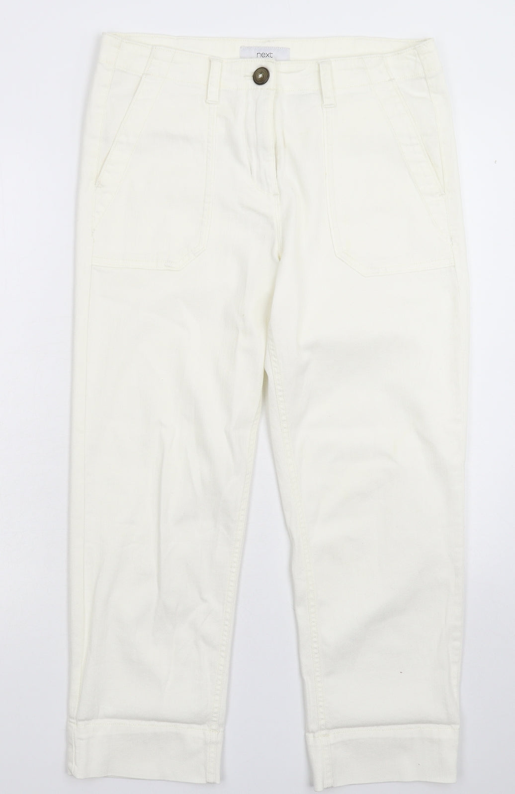 NEXT Womens White  Denim Straight Jeans Size 10 L25 in