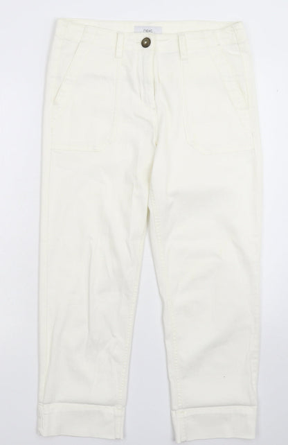 NEXT Womens White  Denim Straight Jeans Size 10 L25 in
