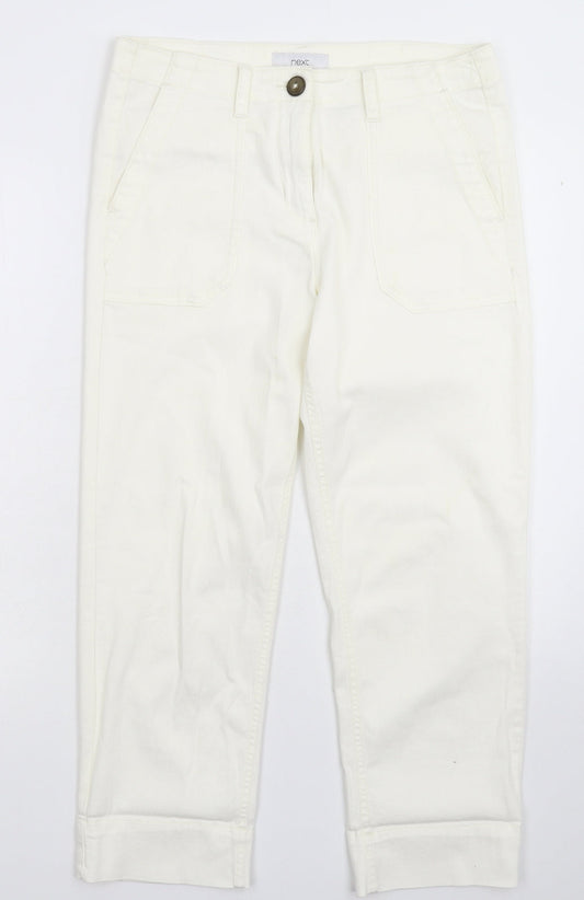 NEXT Womens White  Denim Straight Jeans Size 10 L25 in