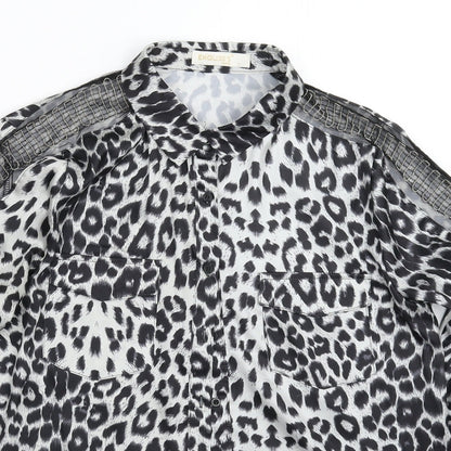 Exquiss Womens Multicoloured Animal Print  Basic Button-Up Size L