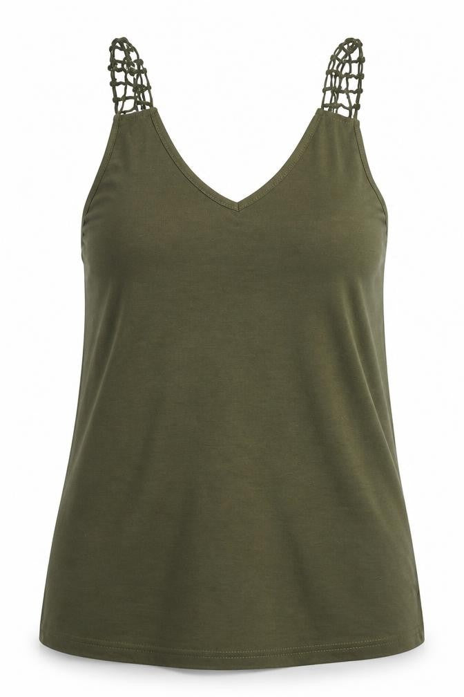 Womens UK Size M Preworn Green Basic Tank