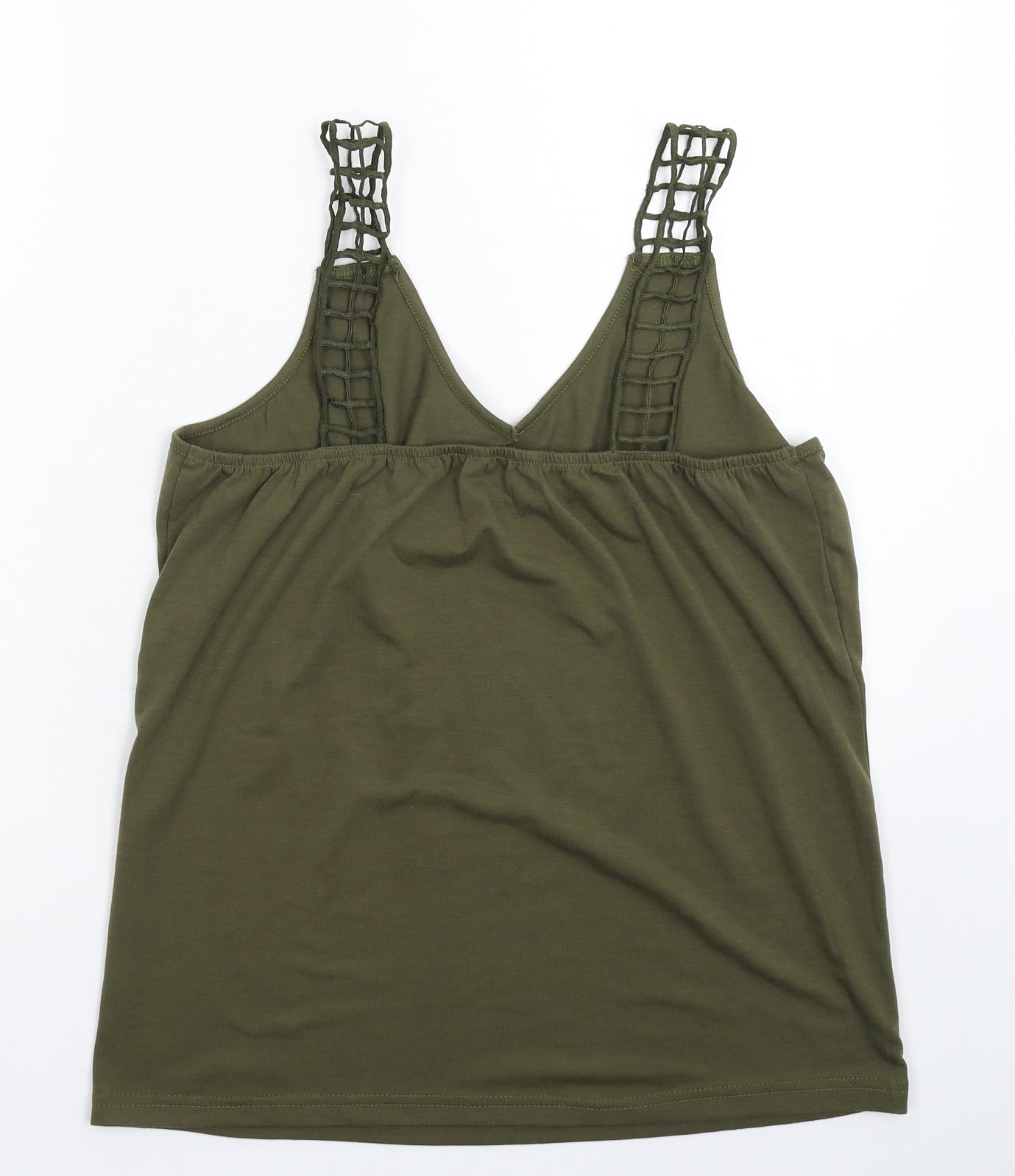 Womens UK Size M Preworn Green Basic Tank