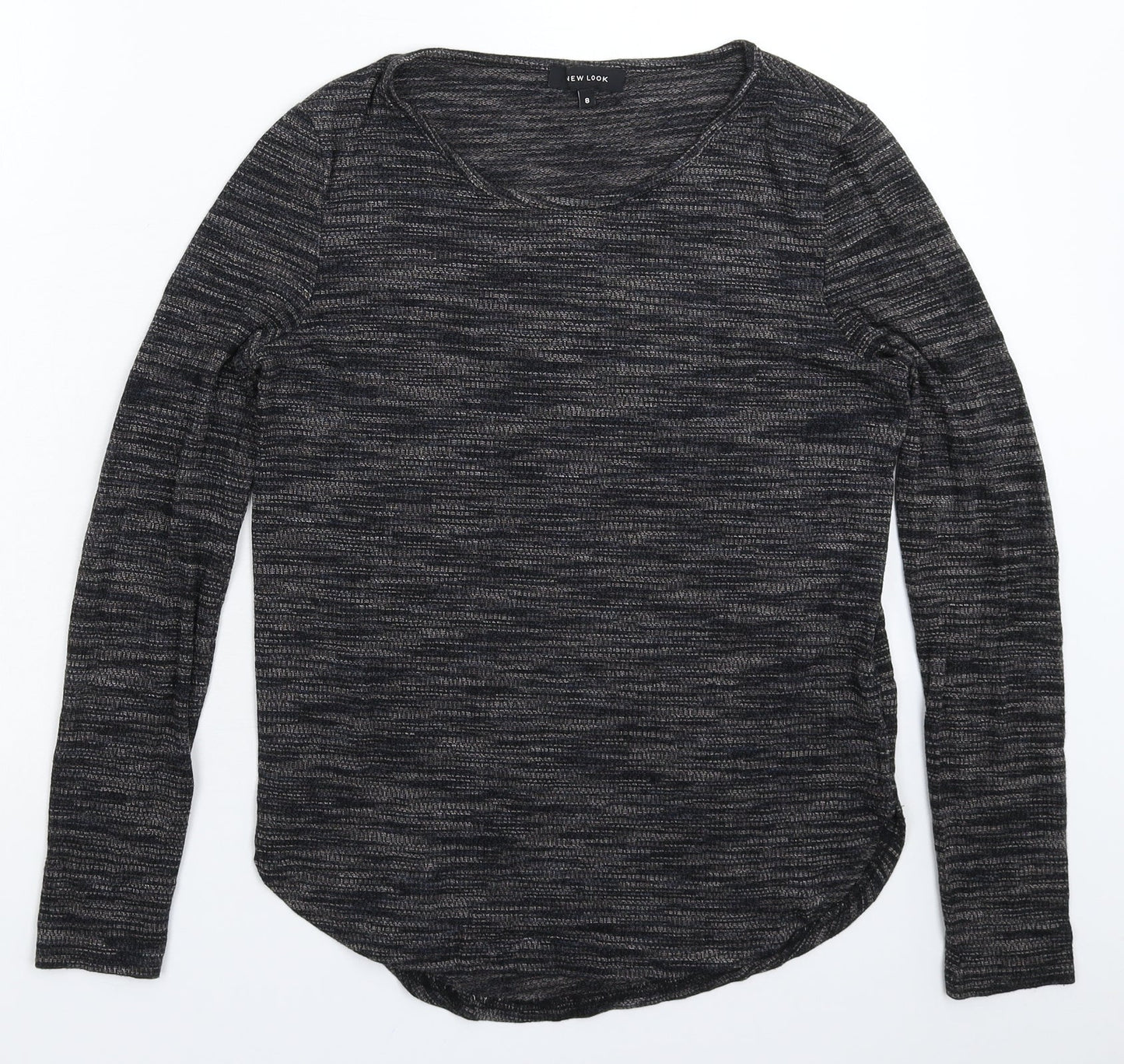 Womens UK Size 6 New Look Grey Basic T-Shirt