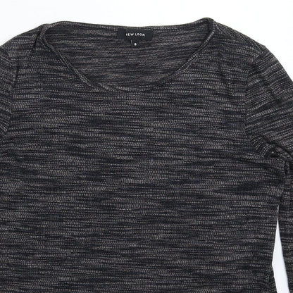 Womens UK Size 6 New Look Grey Basic T-Shirt