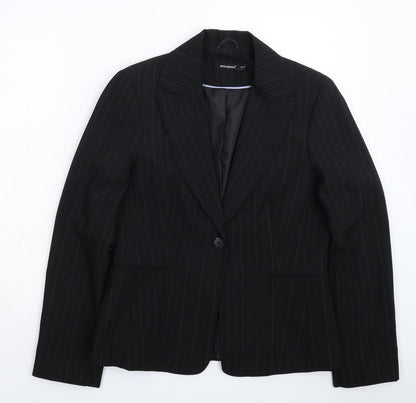 Atmosphere Womens Black Striped  Jacket Suit Jacket Size 14