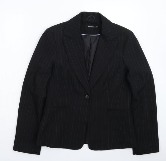 Atmosphere Womens Black Striped  Jacket Suit Jacket Size 14