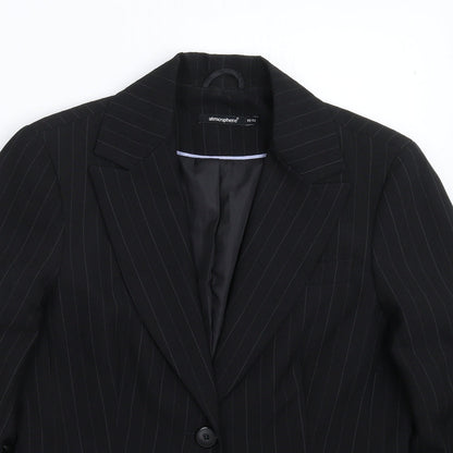 Atmosphere Womens Black Striped  Jacket Suit Jacket Size 14