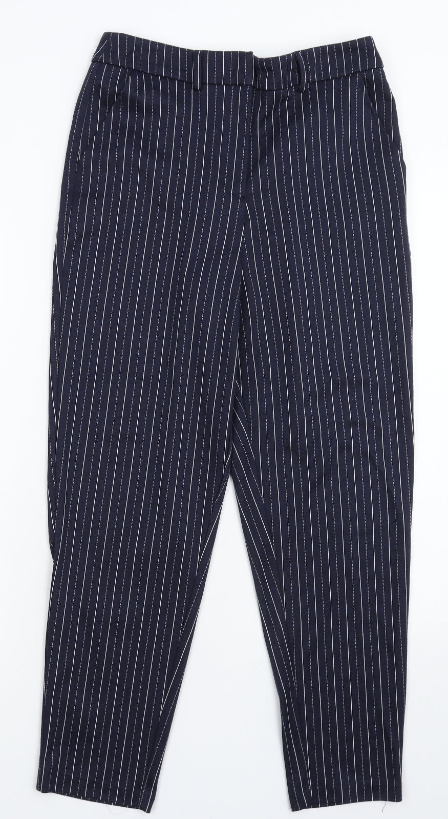 TU Womens Blue Striped  Trousers  Size 10 L25 in