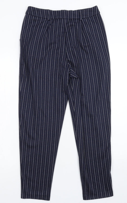 TU Womens Blue Striped  Trousers  Size 10 L25 in