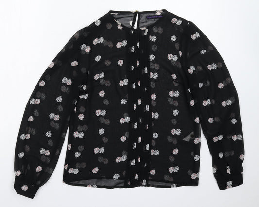 Womens UK Size XS Sugarhill Black Basic Blouse