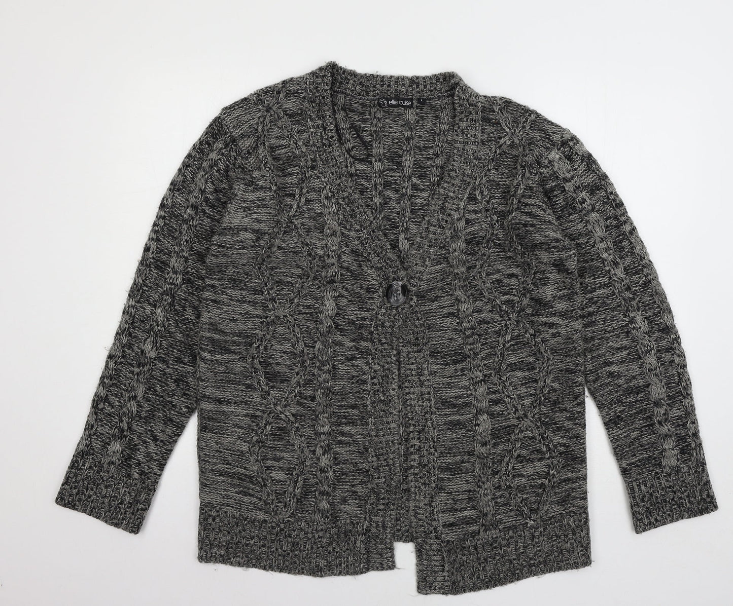 Womens UK Size L Ellie Louise Grey Cardigan Jumper