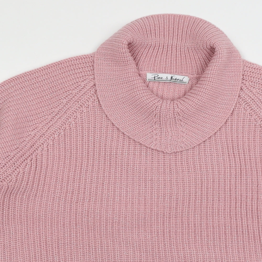Womens UK Size M Pure & Natural Pink Pullover Jumper