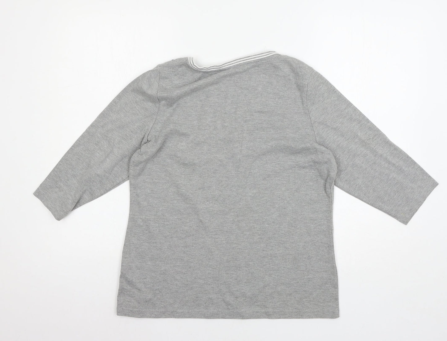Bonmarché Womens Grey  Jersey Basic T-Shirt Size S