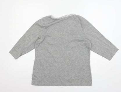 Bonmarché Womens Grey  Jersey Basic T-Shirt Size S