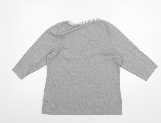 Bonmarché Womens Grey  Jersey Basic T-Shirt Size S