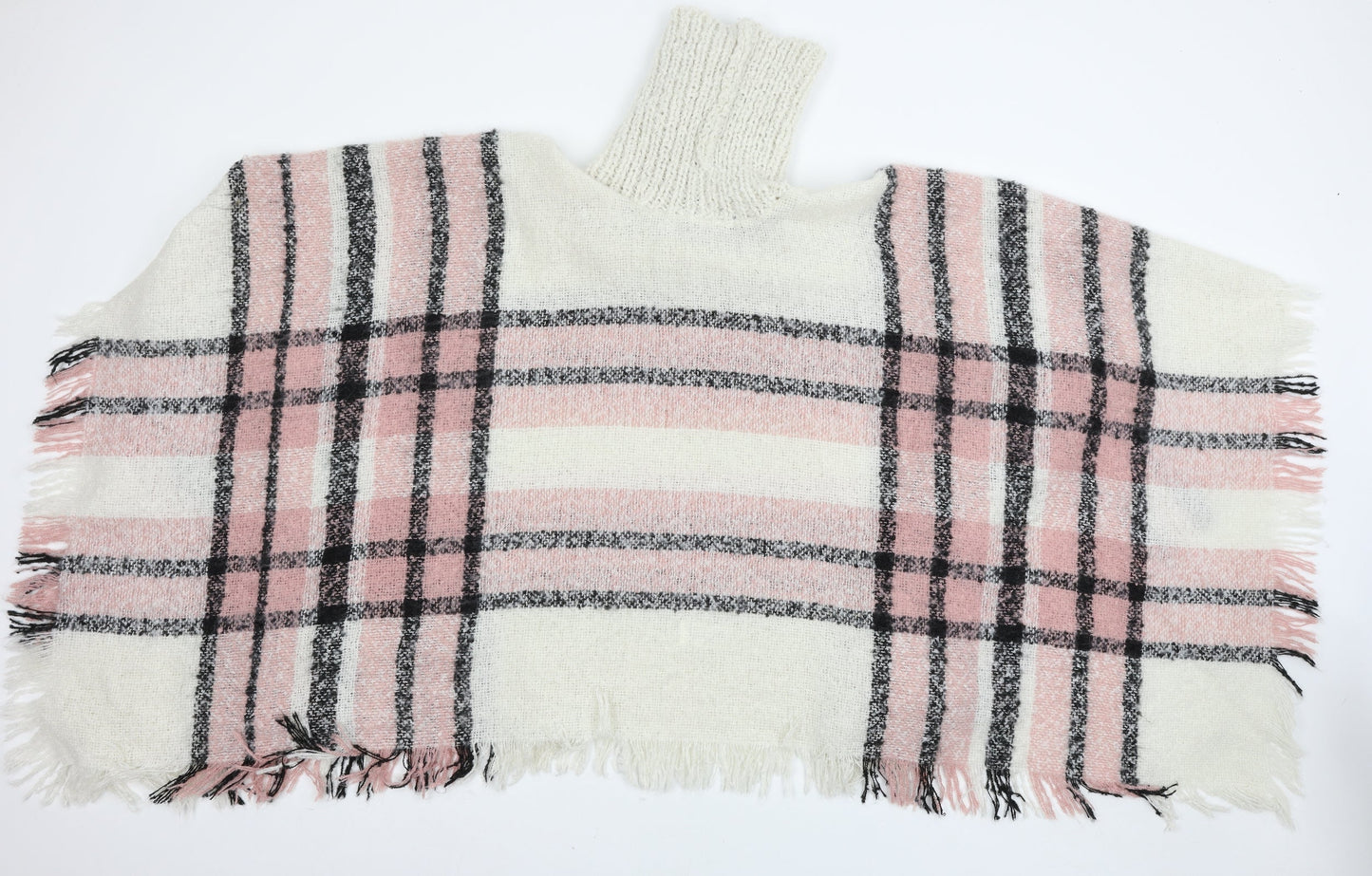 Studio Womens Ivory Plaid Knit Pullover Jumper One Size