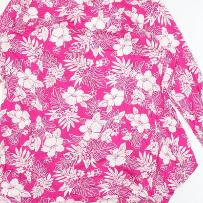 B.You Womens Pink Floral Jersey Cardigan Jumper Size 14