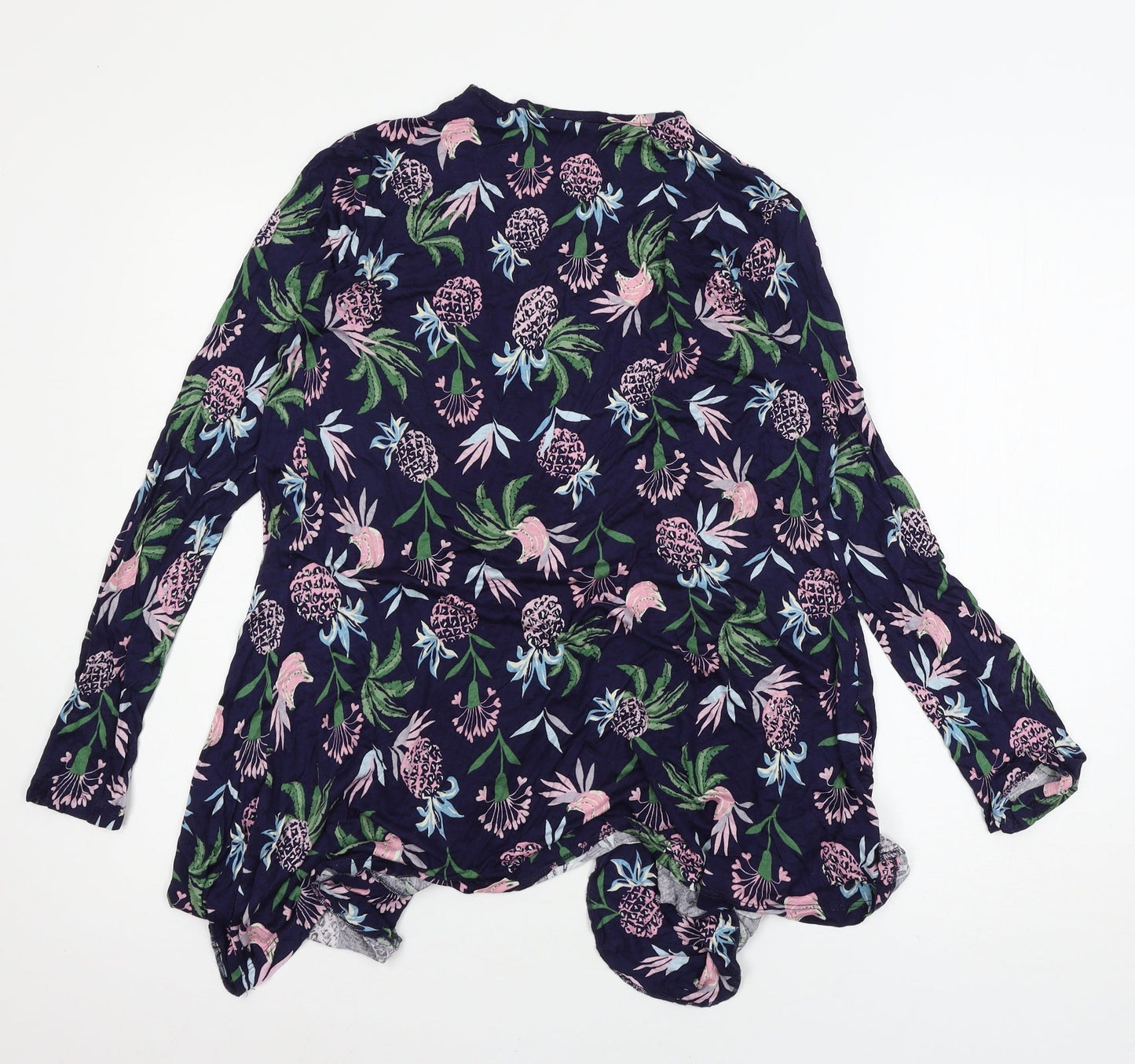 Be You Womens Blue Floral Jersey Cardigan Jumper