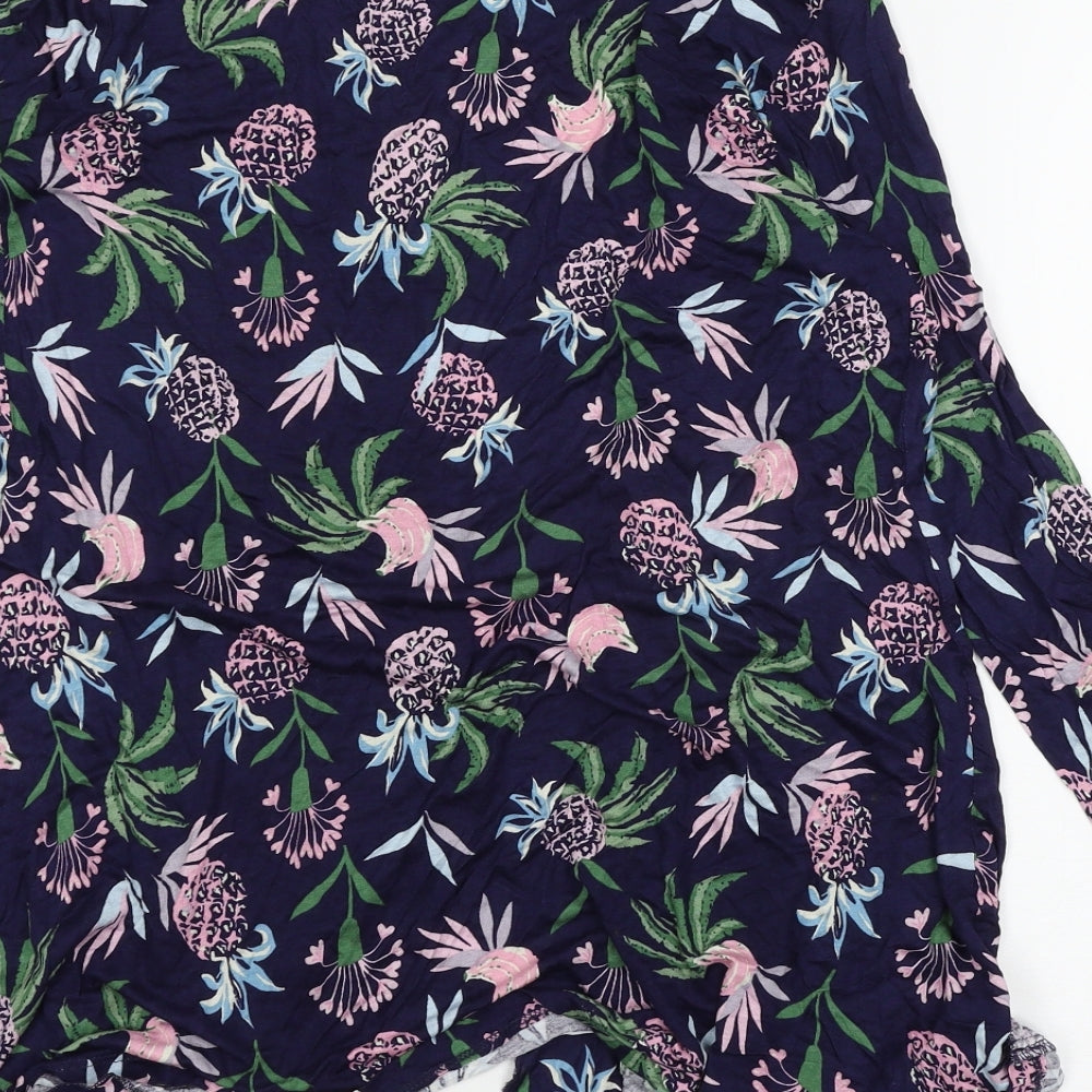 Be You Womens Blue Floral Jersey Cardigan Jumper