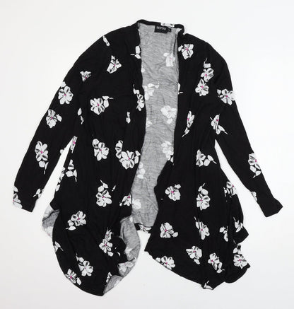 Be You Womens Black Floral Jersey Cape Jumper Size 14