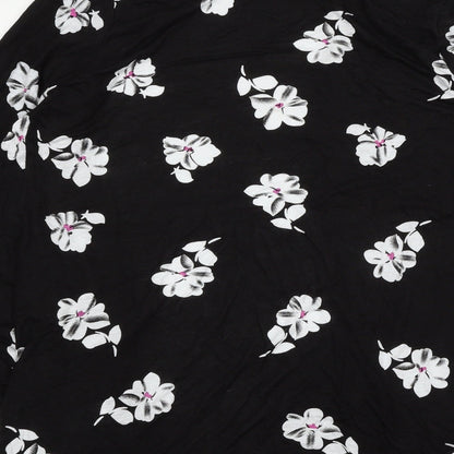 Be You Womens Black Floral Jersey Cape Jumper Size 14