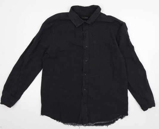 Among Essentials Mens Blue  Denim  Button-Up Size L