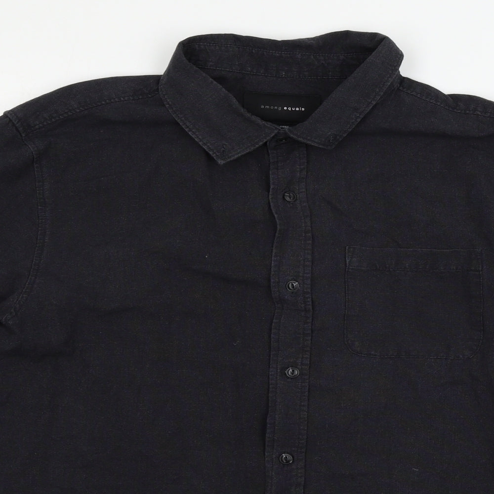 Among Essentials Mens Blue  Denim  Button-Up Size L
