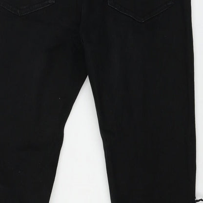 Mens UK Size 32 in Brave Soul Regular Fit Straight Black Jeans