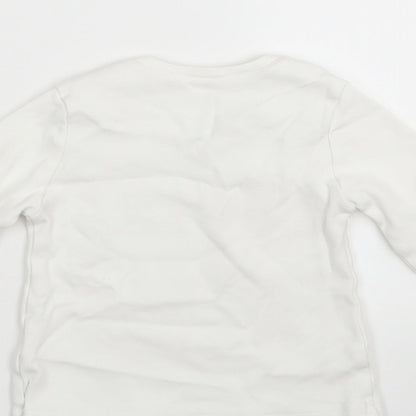 Preworn Girls White Geometric  Basic T-Shirt Size 3 Years