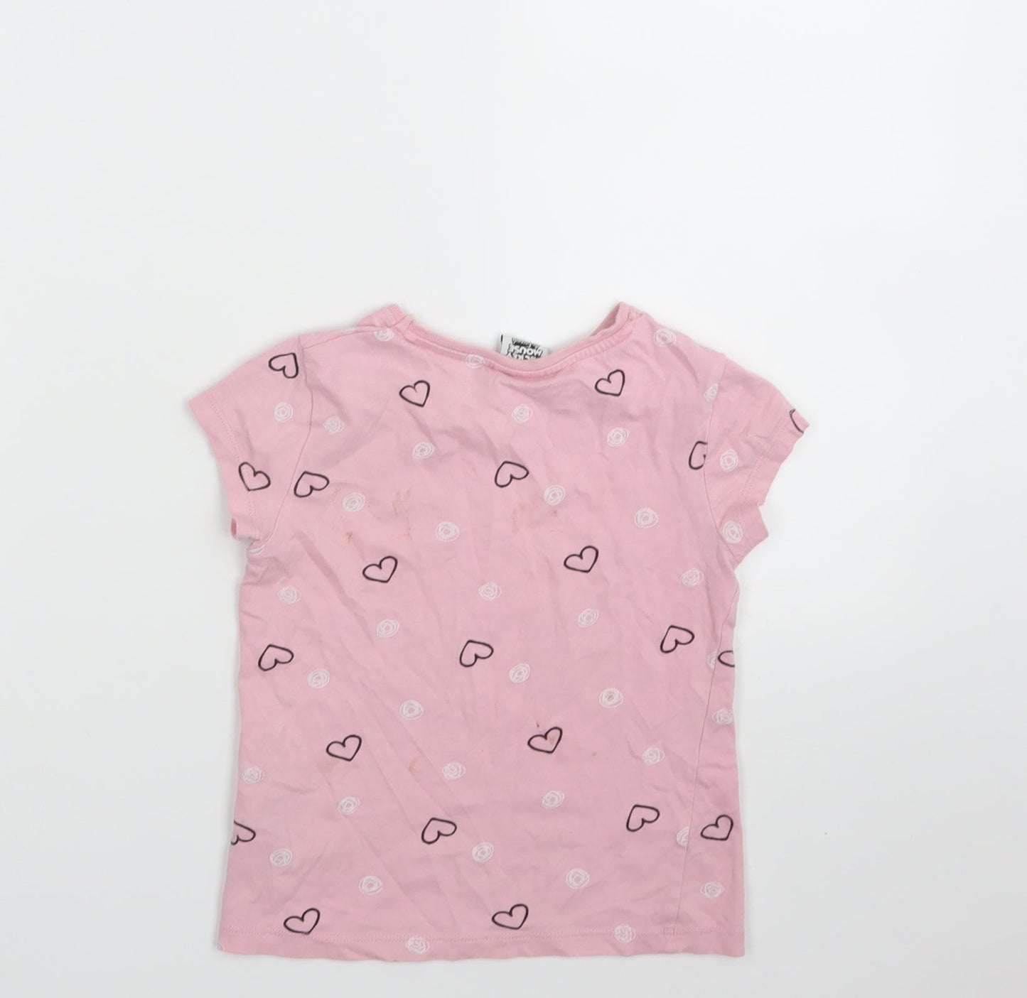 DISNEY  Girls Pink Geometric  Basic T-Shirt Size 3-4 Years