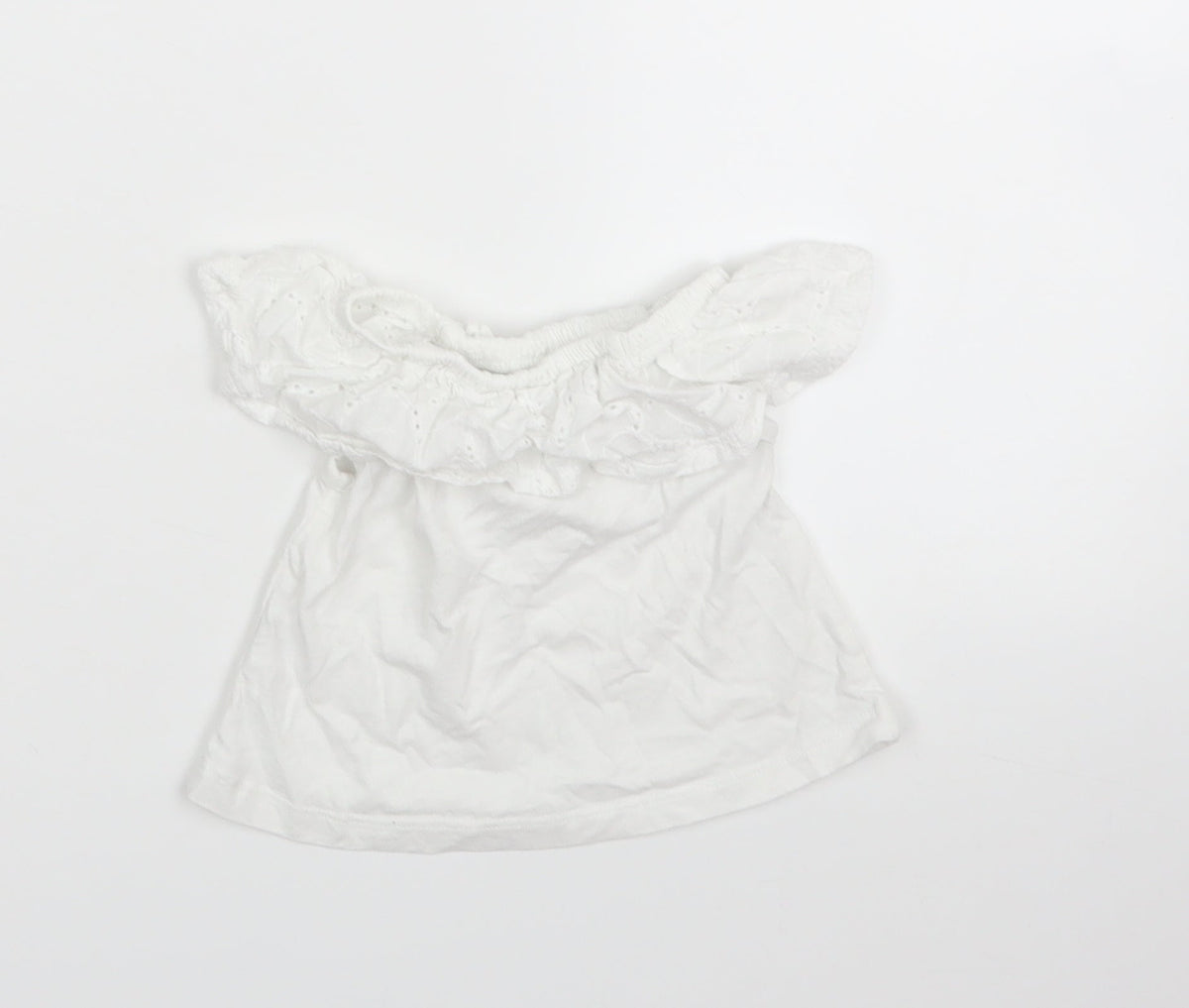 Back view of M&Co girls’ white basic t-shirt, size 3-4, years