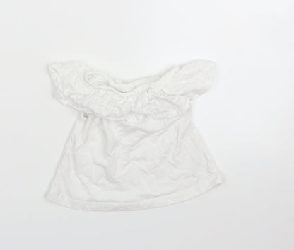 Back view of M&Co girls’ white basic t-shirt, size 3-4, years