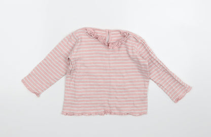Matalan Girls Pink Striped  Pullover Sweatshirt Size 3-4 Years