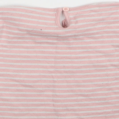 Matalan Girls Pink Striped  Pullover Sweatshirt Size 3-4 Years