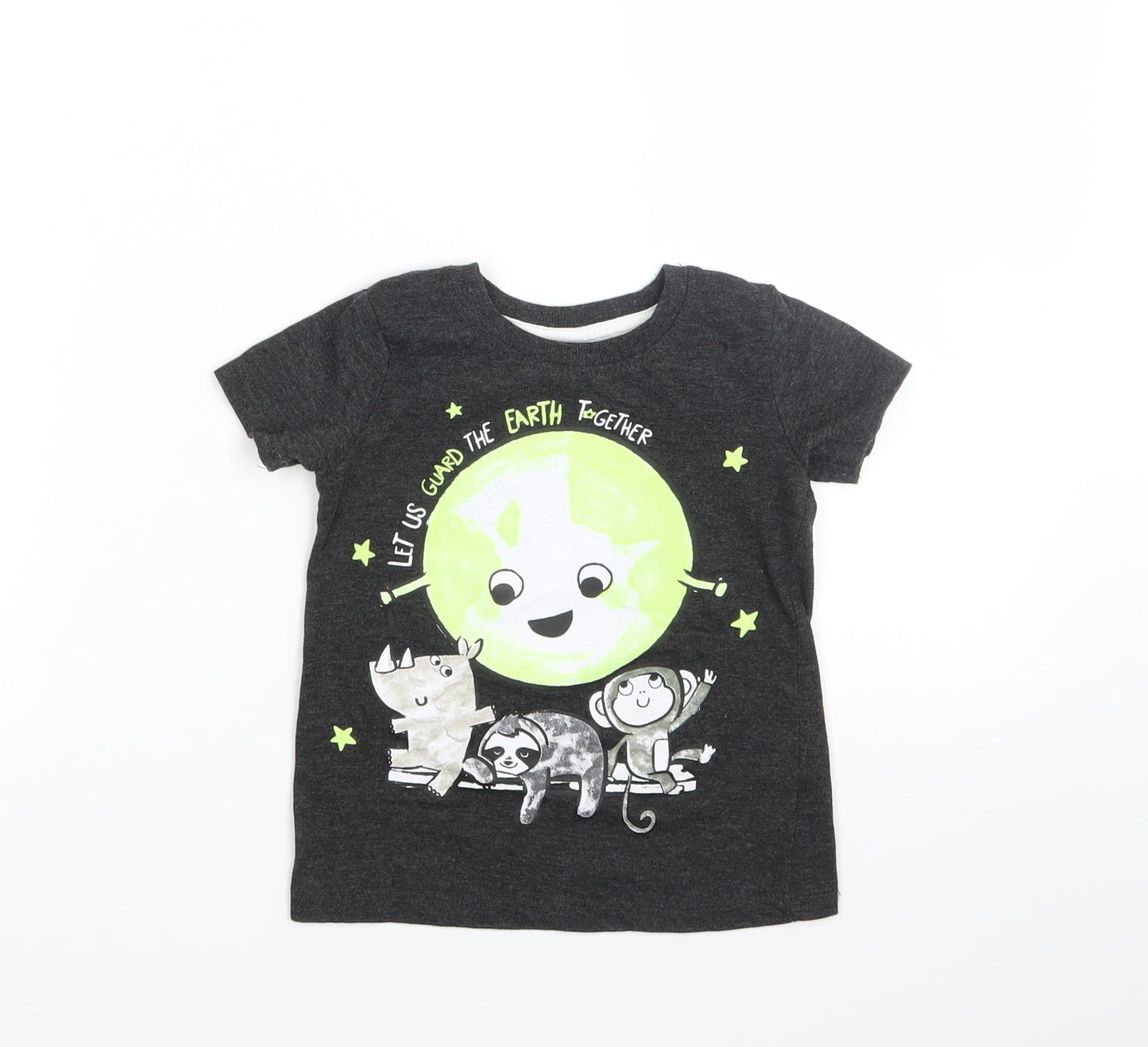 SO CUTE Baby Grey Animal Print  Basic T-Shirt Size 18-24 Months