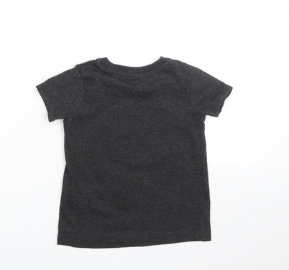 SO CUTE Baby Grey Animal Print  Basic T-Shirt Size 18-24 Months