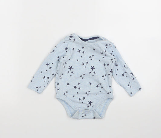 Front view of George Blue Argyle/Diamond Babygrow One-Piece, size 6-9, Months