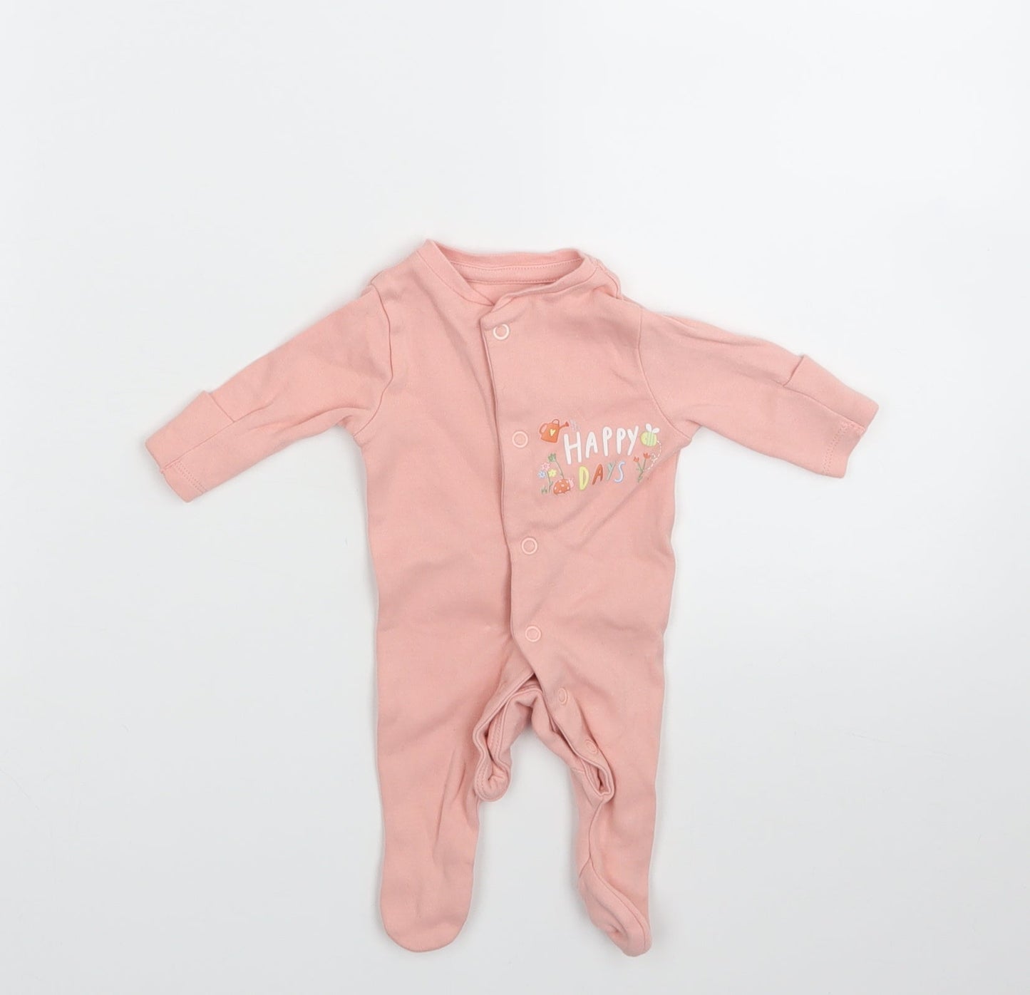 PRIMARK   Pink Floral  Babygrow One-Piece Size Newborn
