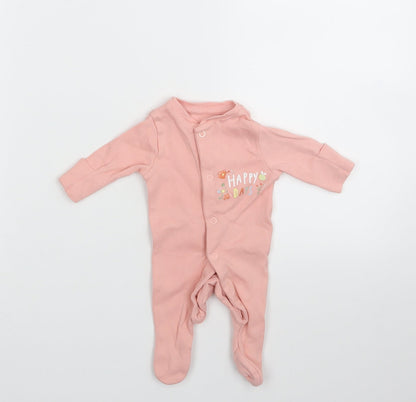 PRIMARK   Pink Floral  Babygrow One-Piece Size Newborn