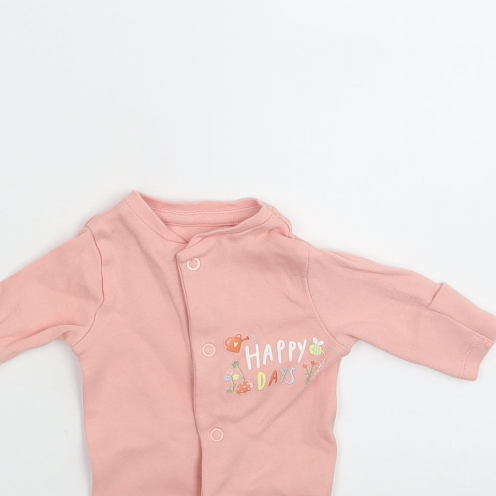 PRIMARK   Pink Floral  Babygrow One-Piece Size Newborn