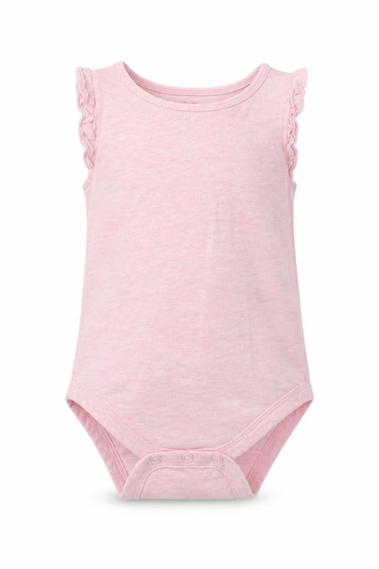Front view of F&F girls’ pink babygrow one-piece, size 12-18, months